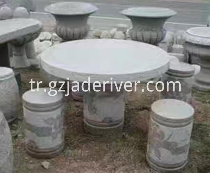 Popular Natural Granite Stone Table and Stool Custom